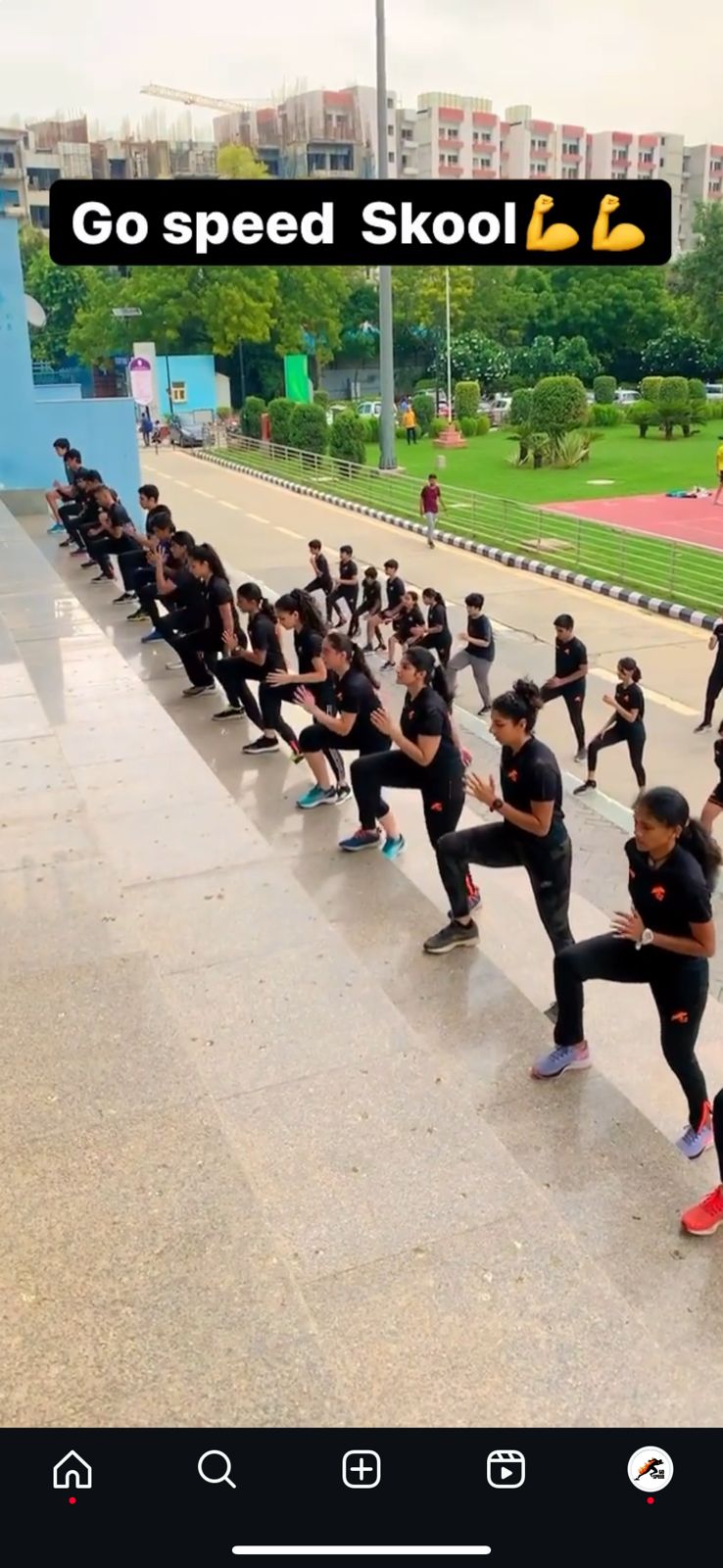 Athletes training on outdoor track at GO Speed Academy